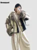 Mélanges de laine pour femmes Nerazzurri hiver court surdimensionné coloré épais chaud fausse fourrure veste femmes à manches longues de luxe concepteur unisexe manteau de laine 2023L230918