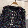 Women's Jackets Autumn Sequin Coat Bomber Jacket Long Sleeve Streetwear Slim Tops Sexy Colorful Women Casual Basic Lady Outwear