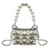 Kvällspåsar Pearl Crossbody for Women Purse White Pärled Clutch E74b