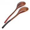 Cucharas de madera de estilo japonés, cuchara de postre, juego de madera para sopa pequeña, cucharadita de café, vajilla de cocina