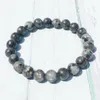 Bracelet en Larvikite grise de haute qualité, pour pratique spirituelle, énergie, méditation, perles Mala, 247G, MG0377