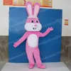 Halloween Pink Rabbit Mascot Costume Top Quality Cartoon Theme Character Carnival Unisex vuxna storlek Jul födelsedagsfest fancy outfit