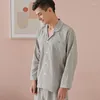 Pijamas de algodão feminino conjunto de pijamas de casal conjuntos de pijamas terno pijamas roupas de casa feminino masculino loungewear 2 pçs