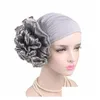 Caps chapeaux femme big flore turban élastique tissu têtes chapeau bonnet dames dames accessoires écharpe musulmane pour la perte de girl drop délivre dh76p