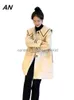 Mélanges de laine pour femmes automne hiver 2023 Version coréenne manteau en laine col marin manteau mi-long veste rue tunique chaude Trench manteau femme JacketL230918