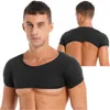 Men's Tank Tops Basic Pullover Crop Half Causal Shirt Beach Wear Party Club Dance Cropped Short Tee T-Shirt