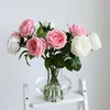 6 Stück feuchtigkeitsspendende Austin Rose realistische Real Touch Fake Rose Blumendekoration Hochzeit Biral Bouquet Party Home Wohnzimmer Flore