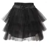 Skirts Women's Crinoline Petticoat Evening Party Underskirt Vintage Elastic Waist Ball Gown Ruffles Pleated Swing Skirt