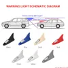 Dekorativa lampor hajfenformad solen LED -bil Ljussäkerhet VARNING Strobe Driving Decoration Taktillbehör Drop Leverans Automob Dhudn