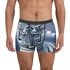 Caleçon tigre roi de la forêt Animal bleu blanc Homme culotte short Boxer slip sous-vêtement Homme imprimé