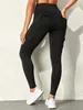 Women's Leggings Sexy Fashion Slim Fit Solid Wide Waistband Running Exercise Yoga Stretch Pockets Tinker Cargo Leggings 230918