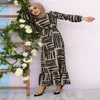 Eid Mubarek musulmán estampado Abaya Kimono Hijab Islam Dubai vestido árabe Dubai africano islámico ropa mujer Ete Vestidos242p