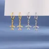 Dangle Earrings Xingyunday Zircon Aircraft For Women Girl Cute Cartoon Ear Buckle Korean Fashion Gold Silver Color Jewelry Gifts