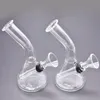 wholesale Hookahs Mini Glass Dab Bong Water Pipes with Downstem Travel Triangle Beaker Glass tobacco Smoking Pipe