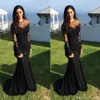 Evening Dresses 2017 Sexy Arabic Jewel Neck Illusion Lace Appliques Crystal Beaded Black Mermaid Long Sleeves Formal Party Dress P151G