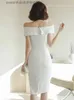Basic Casual Dresses Fashion Summer Formal Occasion Dresses For Women Elegant Sexy Off-Shoulder Wrap Hip Midi Party Gown Mujer Vestidos Fiesta Street L230918