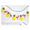 Banner Flags Hawaiian Tropical Flamingo Pineapple Feel Flag Garland Bunting Summer Party Christmas Hen Night Shower Decoration Dr Dhv5z