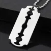 Titanium Staal Mode Scheermesjes Hanger Kettingen Punk Rock Mannen Sieraden Cool Scheerapparaat Ketting voor Party Gift238J