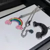 Nieuwe Mode Oorbellen voor Vrouw Veelkleurige Eenvoudige Verzilverde Ketting Hoge Kwaliteit Trend Paar Ketting Sieraden Supply225m