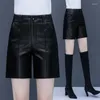 Shorts pour femmes Sexy solide mode décontracté Faux cuir printemps femmes vêtements taille haute PU femmes Goth court femme T358