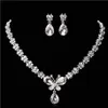 Wedding Jewelry Shining New Cheap 2 Sets Rhinestone Bridal Jewelery Accessories Crystals Necklace and Earrings for Prom Pageant Pa225h