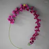 Decorative Flowers 200cm Silk Artificial Orchid String Vines Bar Decor Simulation Green Plant Fake Garden Decoration Pink Rattan