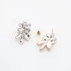 Headpieces 2023 Fashion Leaf Zircon Drop Earrings For Women White Gold Color Crystal Wedding Bridal Jewelry Gift Brinco