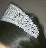 Hair Clips Wedding Tiara Rhinestone Princess Crown Bridal Pageant Crowns Tiaras Cubic Zircon Copper Headband Jewelry