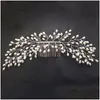 Hårtillbehör Rhinestone Flower Leaf Brudkam för flickor Kristallornament smycken Kvinnor Huvudstycken 2022 Klipp Drop Delivery Baby DHWMB