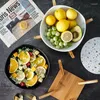Dinnerware Sets Nordic Ceramic Baking Bowl Household El Tableware Salad Simple Wooden Noodle Soup