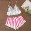 Seksi Set Kadınlar Uyku Giyim Seksi iç çamaşırı Saten Dantel V-Gutt Kefiton Şort Set Pijama Pijama Kadınlar Seksi Ev Giysileri Konjuntos De Mujer Q0706 L230918