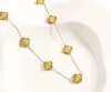 Классическое ожерелье Cleef Женщины четыре листья Van Clover Cleefity подвесные ожерелья браслет серьга Золото -ювелирные ювелирные изделия подарки женского подарка с коробкой