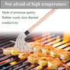 Tools 2er-Pack Barbecue BBQ Pinsel Basting Mop 19 Zoll langer Griff Holzgrill mit Baumwollkopf Einfaches Auftragen von Saucen Marinade O