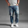 Herrbyxor plus storlek rippade jeans män byxor denim mode trendiga cowboy stor storlek 46 48 J230918