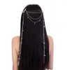 Hair Clips Bride Forehead Chain Tassels Headband Adjustable Face Curtain Personality Design Water Drop Pendant Accessories