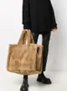 Duffel Bags Fashion Large Tote Bag Luxury Faux Fur Women Handbags Designer Lady Hand Fluffy Soft Plush Shopper Warm Winter Sac 2023