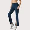 Pantalon actif Mode Sport décontracté Stretch Fente Évasée Bell-bas Legging Doux Suotf Jambe Large Yoga Femmes