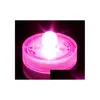 Party Decoration Submersible Candle Underwater Flameless Led Tealights Waterproof Electronic Candles Lights New Birthday Xmas Decorati Dhnsf