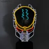 Akcesoria kostiumowe Maski imprezowe Halloween Skull Predator Luminous Dress Up Cosplay Maskarady migające neonowe zapasy światła LED 220920 L230918