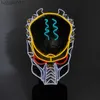 Costume Accessories Party Masks Halloween Skull Predator Luminous Dress Up Cosplay Masquerades Flashing LED Neon Light Supplies 220920 L230918