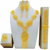 Set di orecchini e collane Vendita di gioielli da donna Dubai 24k Gold Wedding Gift nuziale