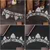 Hair Accessories Clips Barrettes Forseven Leaf Rhinestone Crown Bridal Jewelry Headband Head Buckle Princess Headdres For Drop Deliver Dhxkb