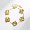 Klassieke Cleef Necklace Women Four Leaf Van Clover Cleefity hanger kettingen Bracelet Earring Goud Sier sieraden Dames verlovingsfeestje Gift met doos