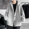 Men's Hoodies Spring Hoodie Cardigan Man Fashion Outerwear Korean Coat For Students Sweatshirts Tide Hooded Black Outer Male Clothes XXXL