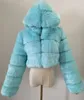 Manteau à capuche en fausse fourrure pour femme, pardessus chaud et élégant en peluche, de haute qualité, à la mode, hiver 2023, 230918