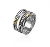 Ringar Twisted Women flätade designer Men mode smycken för Cross Classic Copper Ring Wire Vintage X Engagement Anniversary Gift ll