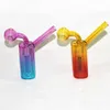 12cm Curved smoking pipes Glass Oil Burners Pipes with Different Colored Balancer Water Pipe