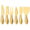 Cheese Tools Gold Matte Stainless Sttel Handle Knife Set Mini Butter Slicer Pizza Cutter Baked 230918