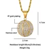 Hip Hop Iced Out Bling Basketball Stainess Steel Necklaces & Pendants For Men Jewelry Charm With Chains266E