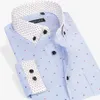 Whole- CAIZIYIJIA 2017 hommes os de poisson imprimé à manches longues chemises habillées Patchwork manchette confort doux décontracté Slim-fit Butto253p